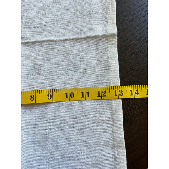 Lot of 2 TASSEL WHITE LINEN MINT CORAL ORANGE TEAL KITCHEN Tea TOWEL NWT - Picture 5 of 6